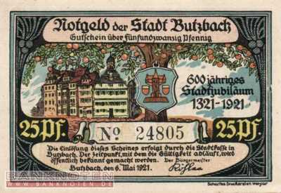 Butzbach - 25  Pfennig (#SS0212_1a-1_UNC)
