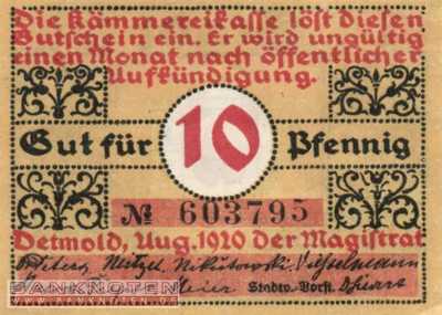 Detmold - 10  Pfennig (#SS0268_2a_UNC)