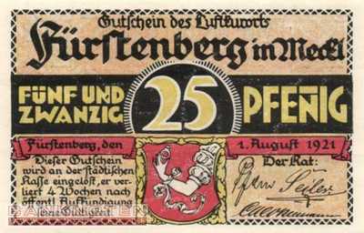 Fürstenberg in Mecklenburg - 25  Pfennig (#SS0402_11-2_UNC)