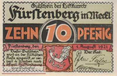 Fürstenberg in Mecklenburg - 10  Pfennig (#SS0402_8-1_UNC)