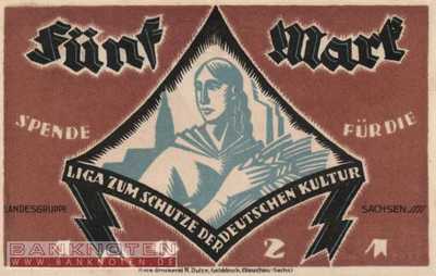 Glauchau-Liga zum Schutz der deutschen Kultur - 5  Mark (#SS0435_1-5_UNC)