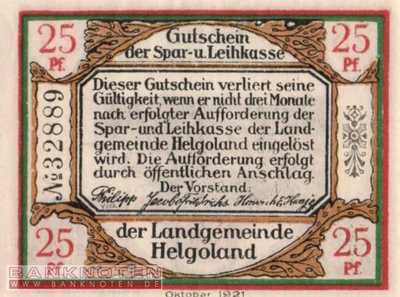 Helgoland - 25  Pfennig (#SS0595_4-2_UNC)