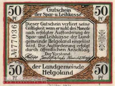 Helgoland - 50  Pfennig (#SS0595_4-3_UNC)