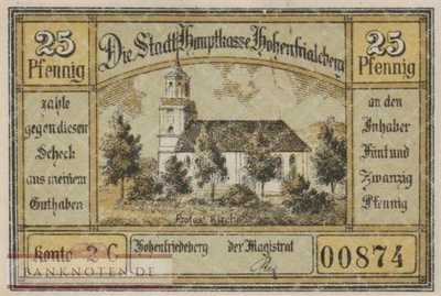 Hohenfriedeberg - 25  Pfennig (#SS0620_1a-2C_AU)