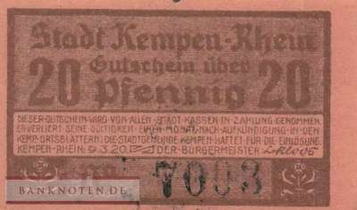 Kempen - 20  Pfennig (#SS0689_1a-1-4_UNC)