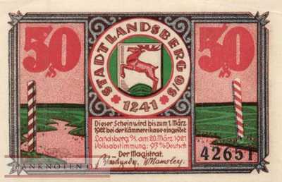 Landsberg/Oberschlesien - 50  Pfennig (#SS0763_1a-1-3_AU)