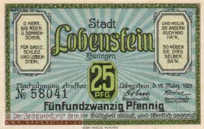 Lobenstein - 25  Pfennig (#SS0809_1a-2_UNC)