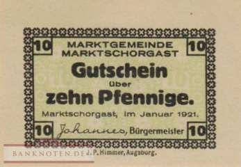 Marktschorgast - 10  Pfennig (#SS0871_2-1_UNC)