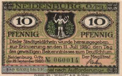 Neidenburg - 10  Pfennig (#SS0932_1a-1_UNC)