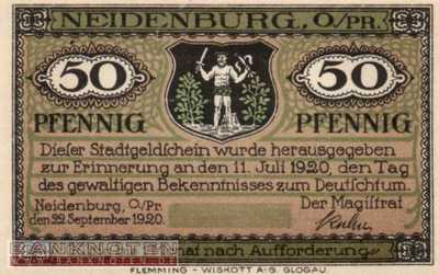Neidenburg - 50  Pfennig (#SS0932_1b-3_UNC)