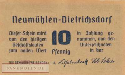 Neumühlen-Dietrichsdorf - 10  Pfennig (#SS0953_2b_UNC)
