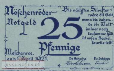 Nöschenrode - 25  Pfennig (#SS0980_7a-1_UNC)