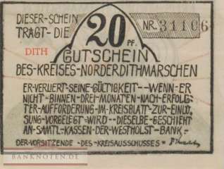 Norder- und Süderdithmarschen - 20  Pfennig (#SS0983_4a-1-4_UNC)