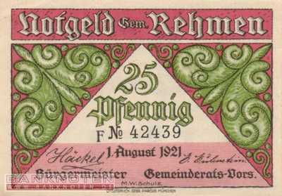 Rehmen - 25  Pfennig (#SS1108_1F_UNC)