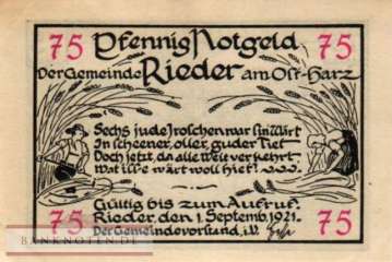 Rieder - 75  Pfennig (#SS1122_1a-4_AU)