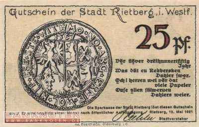 Rietberg - 25  Pfennig (#SS1123_1-1_UNC)