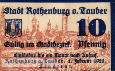 Rothenburg o. Tauber - 10  Pfennig (#SS1142_1-2_UNC)