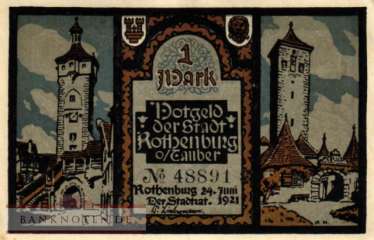 Rothenburg o. Tauber - 1  Mark (#SS1142_6-3_UNC)