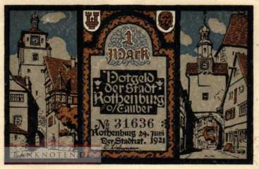 Rothenburg o. Tauber - 1  Mark (#SS1142_6-5_UNC)