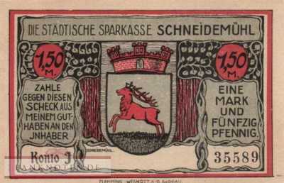 Schneidemühl - 1,50  Mark (#SS1191_2b-5J_UNC)
