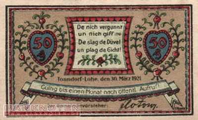 Tonndorf-Lohe - 50  Pfennig (#SS1330_1a-3_UNC)