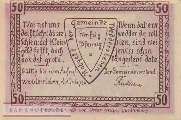Weddersleben - 50  Pfennig (#SS1386_2a-3_UNC)