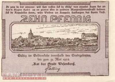 Wesenberg - 10  Pfennig (#SS1410_2-1_UNC)