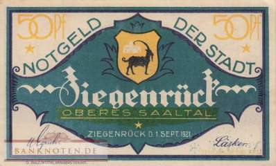 Ziegenrück - 50  Pfennig (#SS1472_1b-2_UNC)