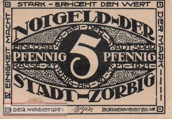 Zörbig - 5  Pfennig (#SS1475_1-4_AU)