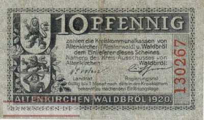 Altenkirchen und Waldbröhl - 10  Pfennig (#VAA009_1a_VF)