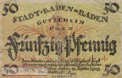Baden-Baden - 50  Pfennig (#VAB003_1a_VG)