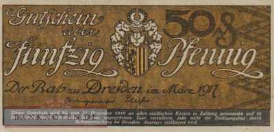 Dresden - 50  Pfennig (#VAD030_2b_XF)