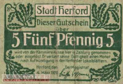 Herford - 5  Pfennig (#VAH028_5a_F)