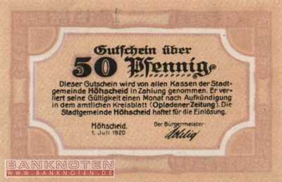 Höhscheid - 50  Pfennig (#VAH045_5_UNC)