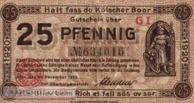 Köln - 25  Pfennig (#VAK030_14b_XF)