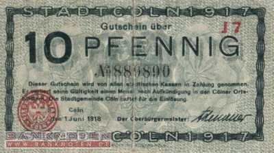 Köln - 10  Pfennig (#VAK030_4a_VF)