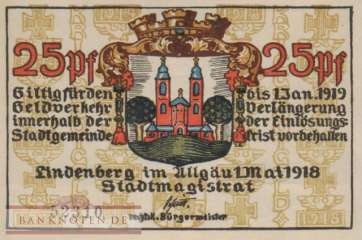 Lindenberg i. Allgäu - 25  Pfennig (#VAL047_4b_AU)