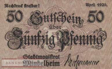 Mindelheim - 50  Pfennig (#VAM040_5c_UNC)