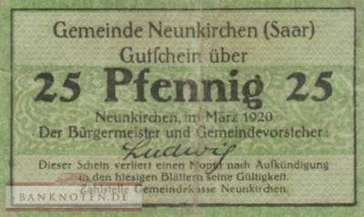 Neunkirchen-Saar - 25  Pfennig (#VAN021_1b_F)
