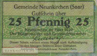 Neunkirchen-Saar - 25  Pfennig (#VAN021_2b_G)