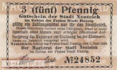 Neuteich (Danzig) - 5  Pfennig (#VAN040_4a_UNC)