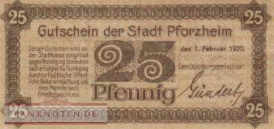 Pforzheim - 25  Pfennig (#VAP019_3c_XF)