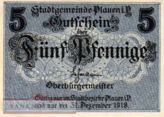 Plauen - 5  Pfennig (#VAP026_1a_UNC)