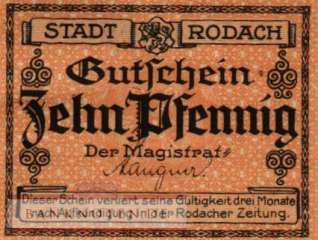 Rodach - 10  Pfennig (#VAR033_1_UNC)