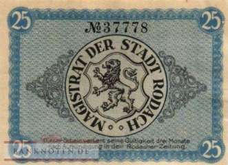 Rodach - 25  Pfennig (#VAR033_2a_UNC)