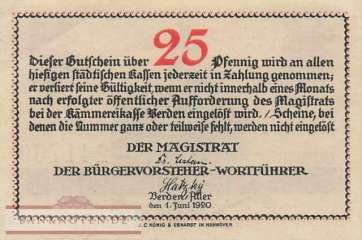 Verden - 25  Pfennig (#VAV003_4a_UNC)