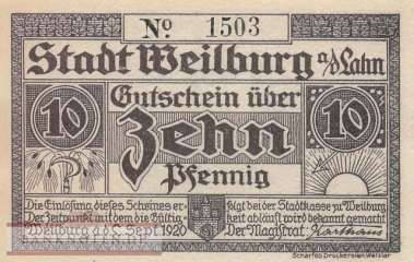 Weilburg - 10  Pfennig (#VAW019_4b_UNC)