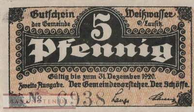 Weisswasser - 5  Pfennig (#VAW025_4d_UNC)