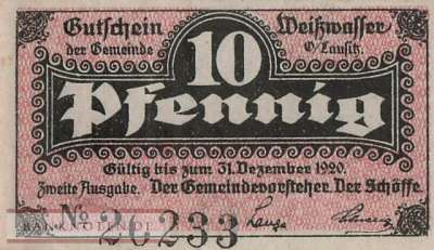 Weisswasser - 10  Pfennig (#VAW025_4e_UNC)