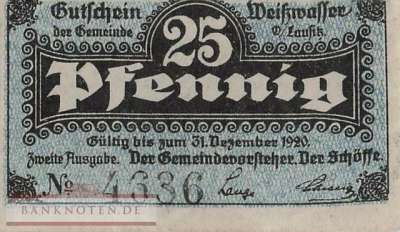 Weisswasser - 25  Pfennig (#VAW025_4f_UNC)